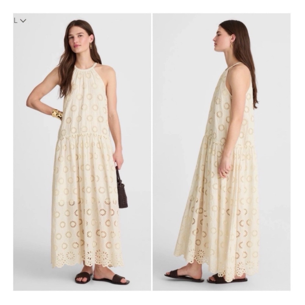 Madewell Embroidered Drop-Waist Maxi Dress XL nwt